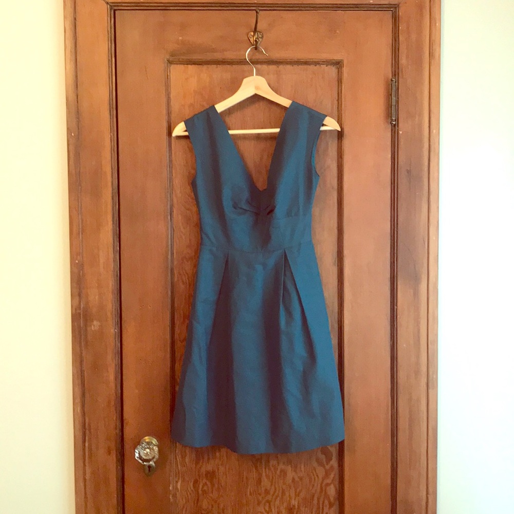 Jcrew peacock blue bridesmaid dress